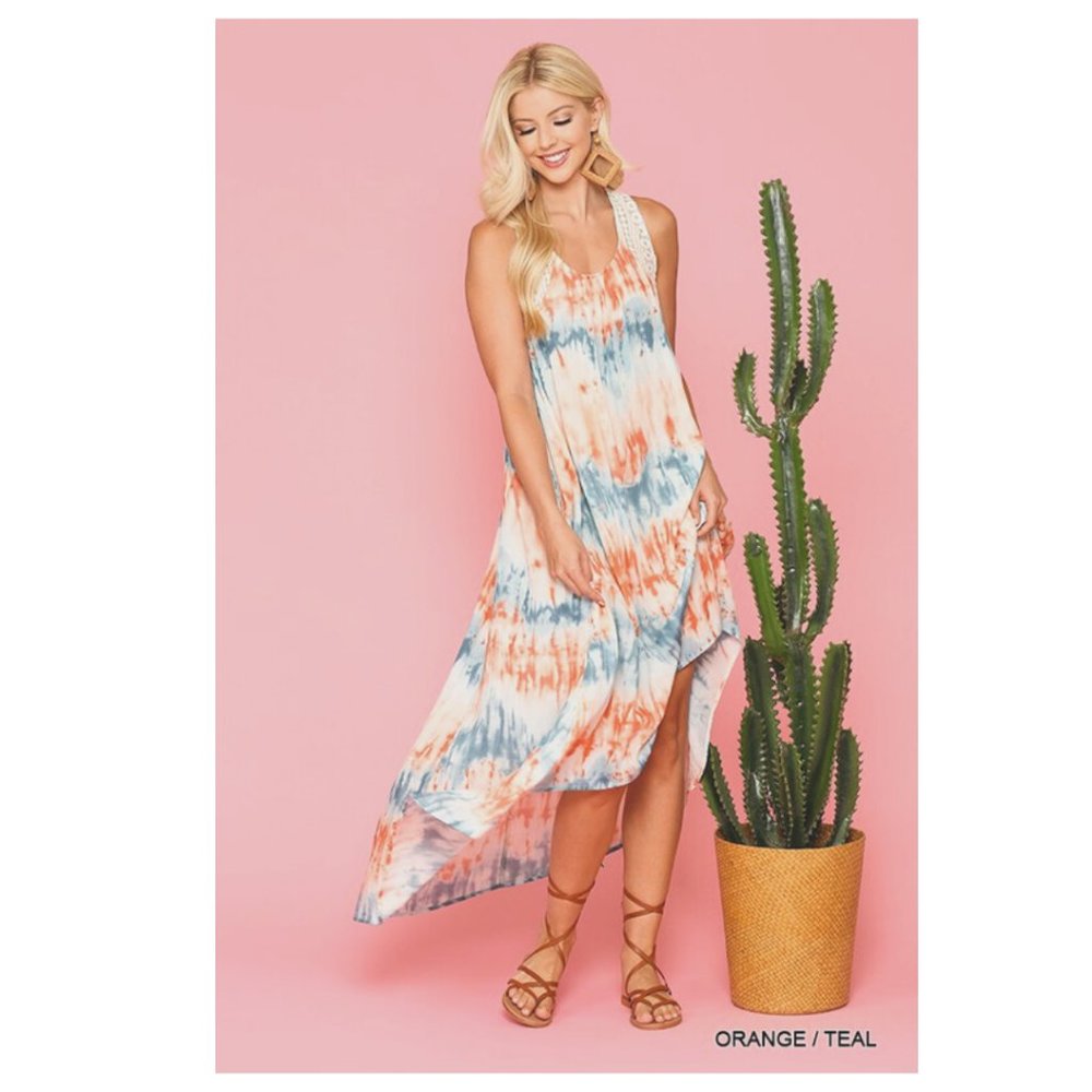 Tie Dye Hi-lo Maxi Dress, NWT - various sizes